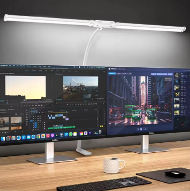 Luminária de Mesa Ajustável com Duplo LED para Monitor