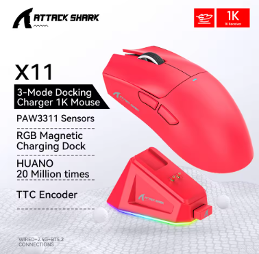Mouse sem fio Attack Shark X11