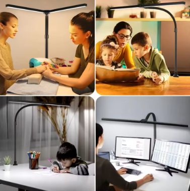 Luminária de Mesa Ajustável com Duplo LED para Monitor
