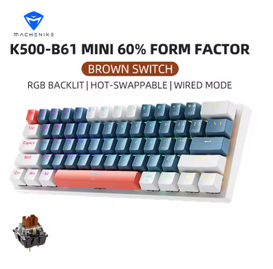 Machenike K500-B61 - Teclado Mecânico Mini 60%