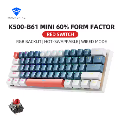 Machenike K500-B61 - Teclado Mecânico Mini 60%